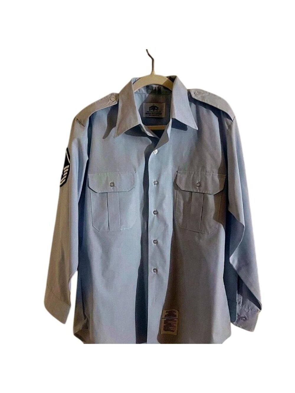 DSCP US Air Force Military Uniform Long Sleeve Shirt Mens 16.5 x 33 Blue